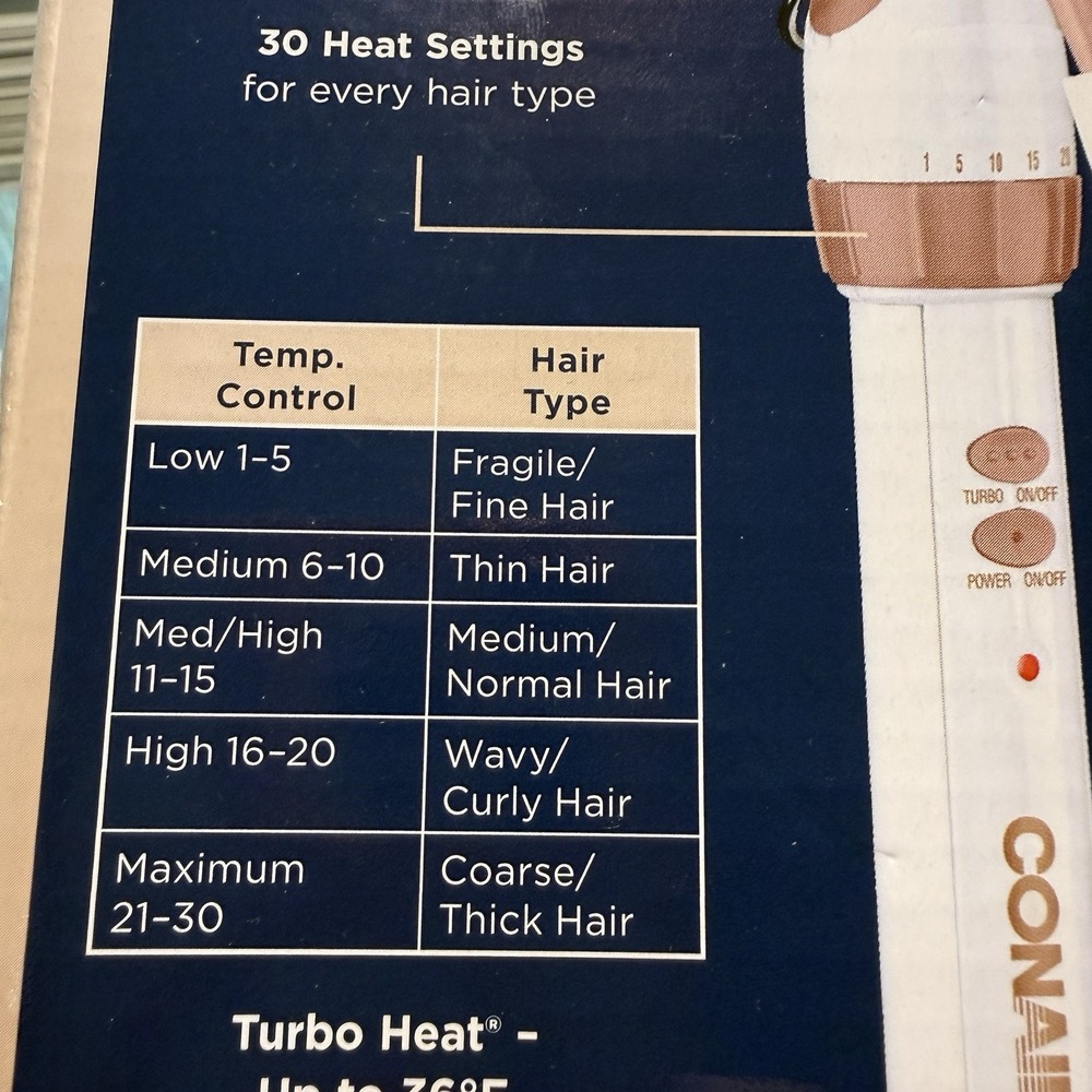 Conair Double Ceramic 3 Barrel Curling Iron Hair Waver White / Rose Gold NIB - Picture 11 of 12
